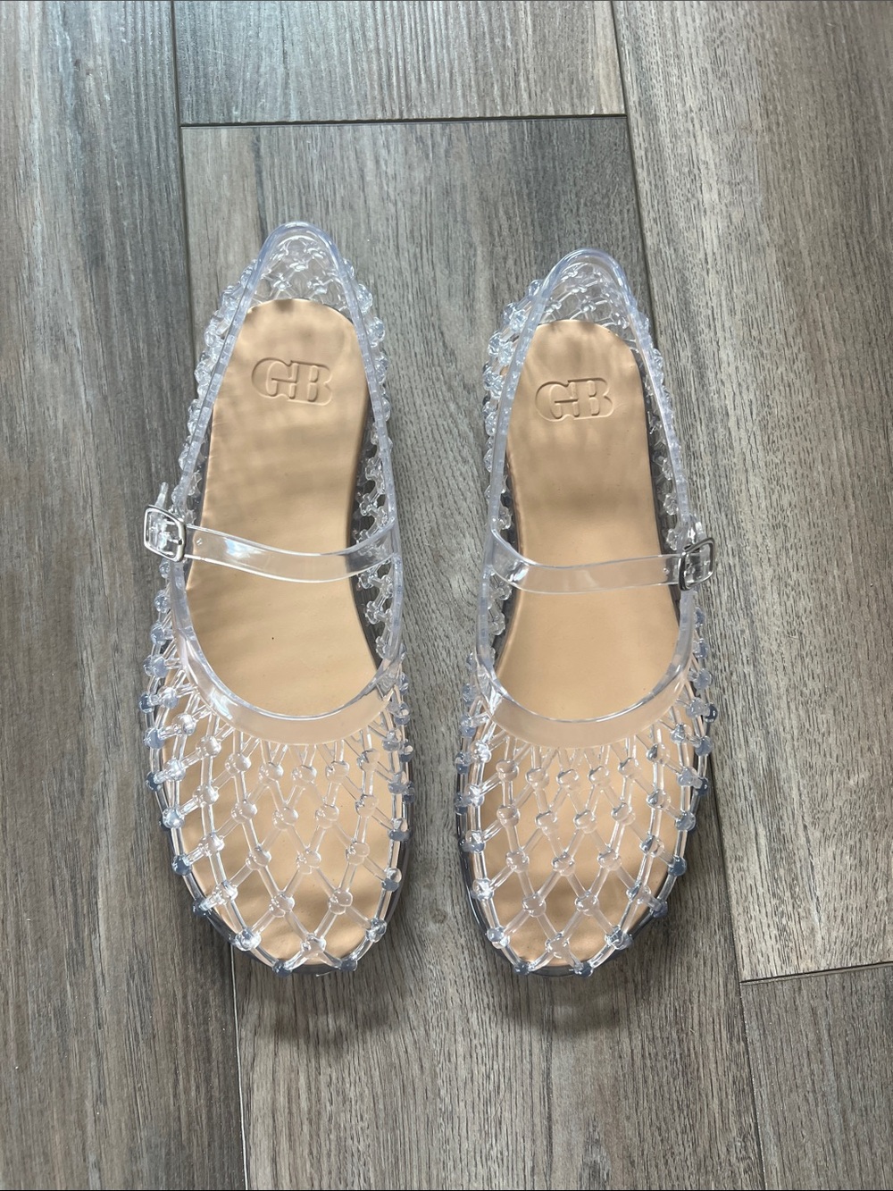 Gianni Bini Clear Jelly Mary Jane Flats - Transparent